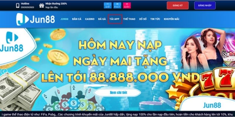 Cổng game Jun88 casino - Thương hiệu nhà cái uy tín số 1 tại Việt Nam 6 sanh casino 2 3